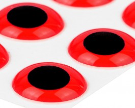 3D Epoxy Eyes, Fluo Red, 9 mm